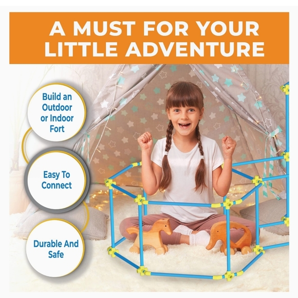 Fort Building Toys Kit - Kids Tent Indoor – 180 Pcs Construction Toys fo… - Picture 6 of 6